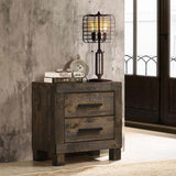 Wood 2-drawer Nightstand Rustic Golden Brown