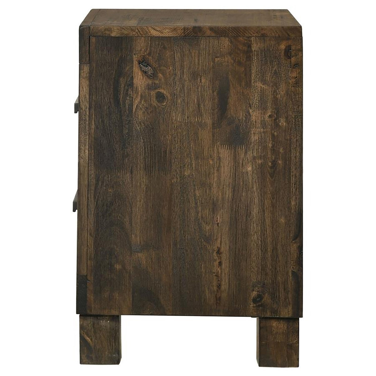 Wood 2-drawer Nightstand Rustic Golden Brown
