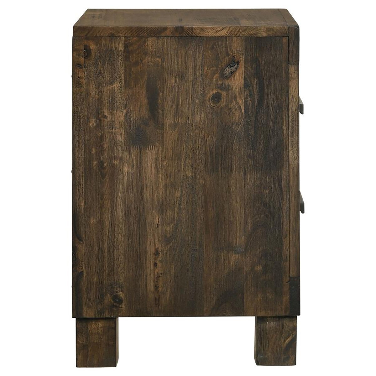 Wood 2-drawer Nightstand Rustic Golden Brown