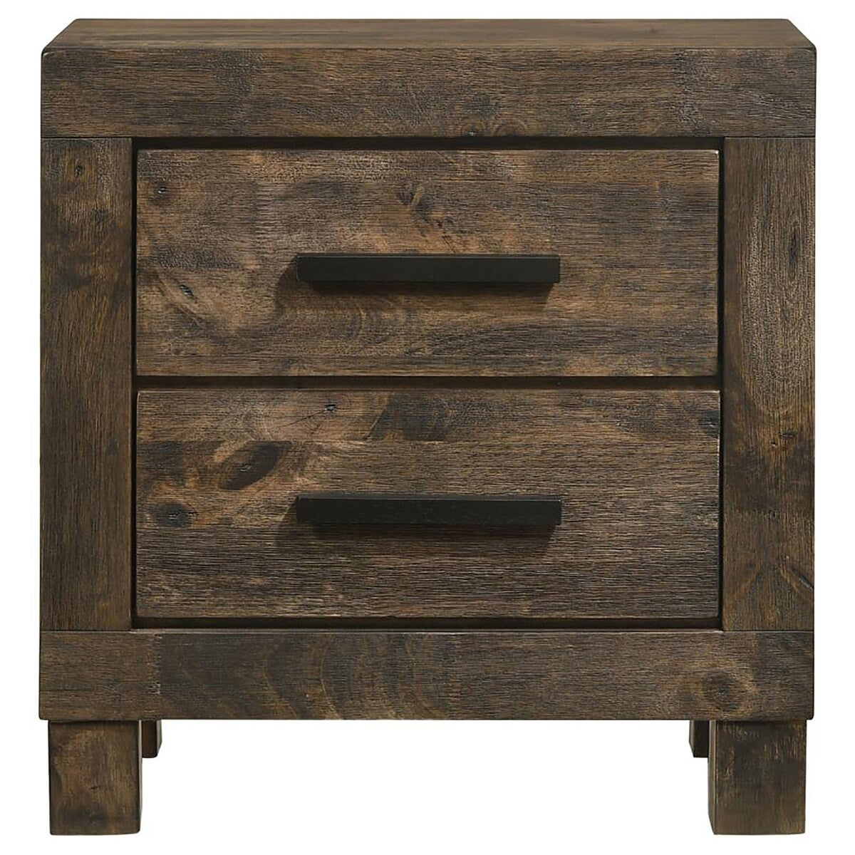 Wood 2-drawer Nightstand Rustic Golden Brown