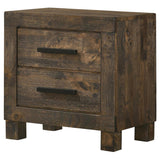 Wood 2-drawer Nightstand Rustic Golden Brown