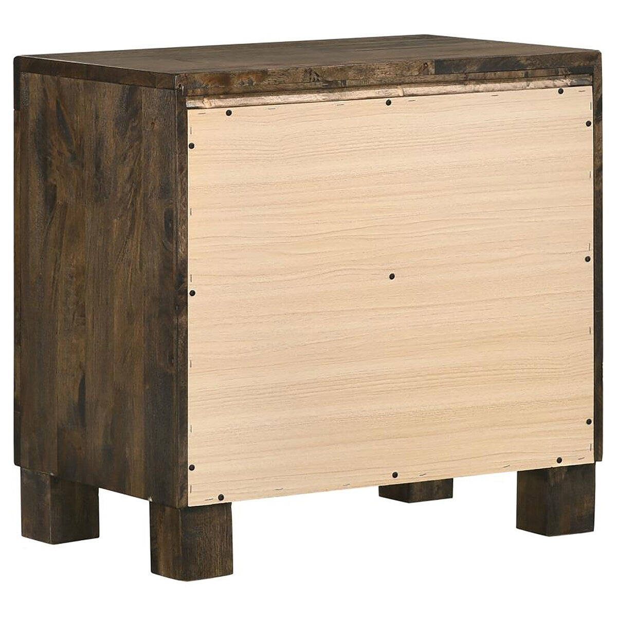 Wood 2-drawer Nightstand Rustic Golden Brown
