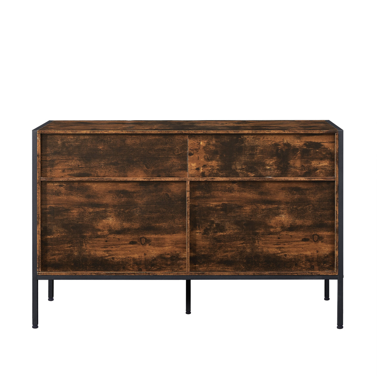 Rustic Grey Wood Dresser with 7 Drawers