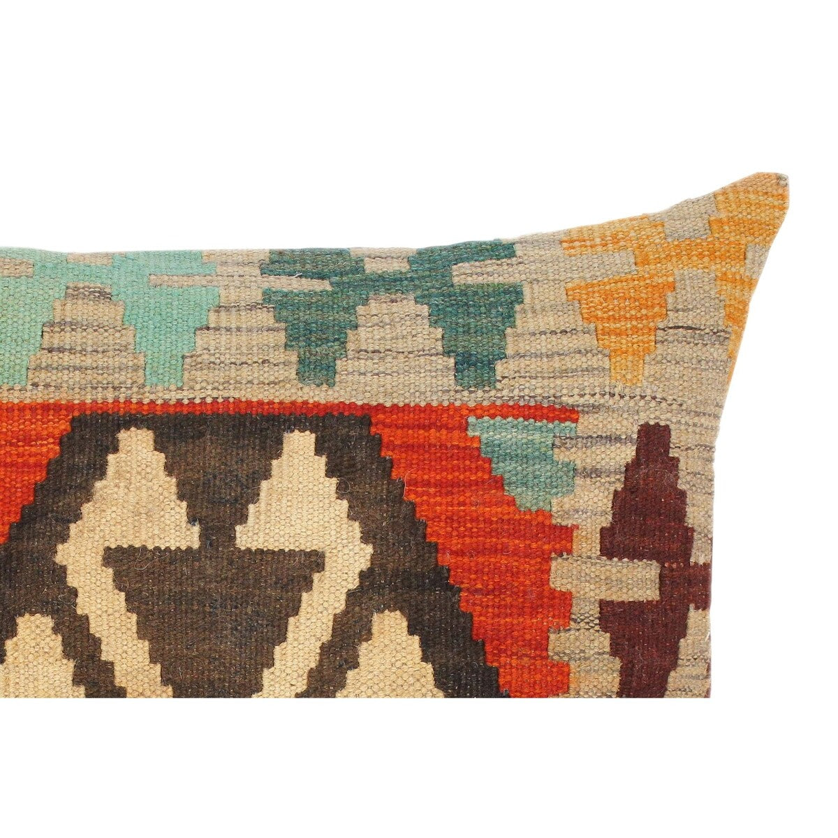 Rustic Kanisha Hand-Woven Turkish Kilim Throw Pillow