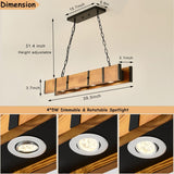 Rustic Kitchen Island Lights Wood Farmhouse Dining Room Chandelier