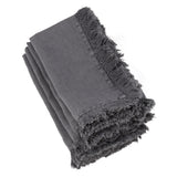 Rustic Linen Napkins With Large Fringe Edges (Set of 4)