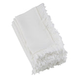 Rustic Linen Napkins With Large Fringe Edges (Set of 4)