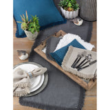 Rustic Linen Napkins With Large Fringe Edges (Set of 4)