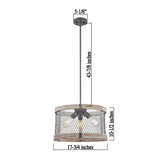 Rustic Oak Wood Pendant Light without Bulb - N/A