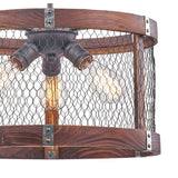Rustic Oak Wood Pendant Light without Bulb - N/A