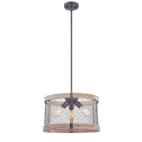 Rustic Oak Wood Pendant Light without Bulb - N/A
