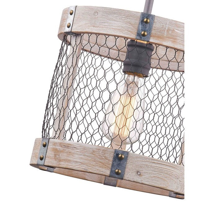 Rustic Oak Wood Pendant Light without Bulb - N/A