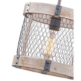 Rustic Oak Wood Pendant Light without Bulb - N/A