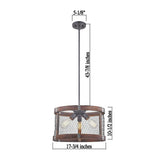 Rustic Oak Wood Pendant Light without Bulb - N/A