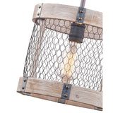 Rustic Oak Wood Pendant Light without Bulb - N/A