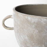 Rustic Organic Finish Whitewash Brown Ceramic Vase