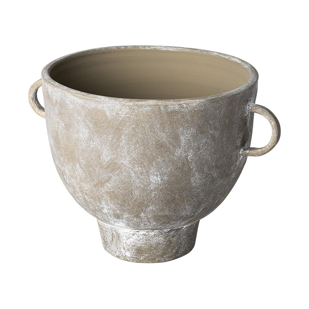 Rustic Organic Finish Whitewash Brown Ceramic Vase
