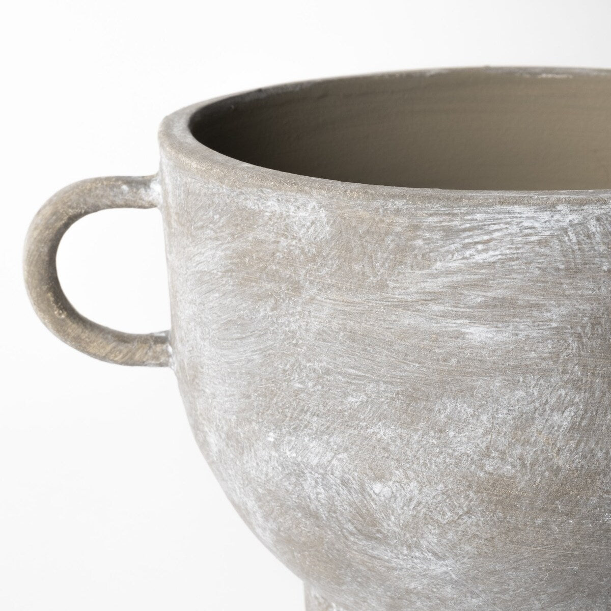 Rustic Organic Finish Whitewash Brown Ceramic Vase