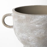 Rustic Organic Finish Whitewash Brown Ceramic Vase