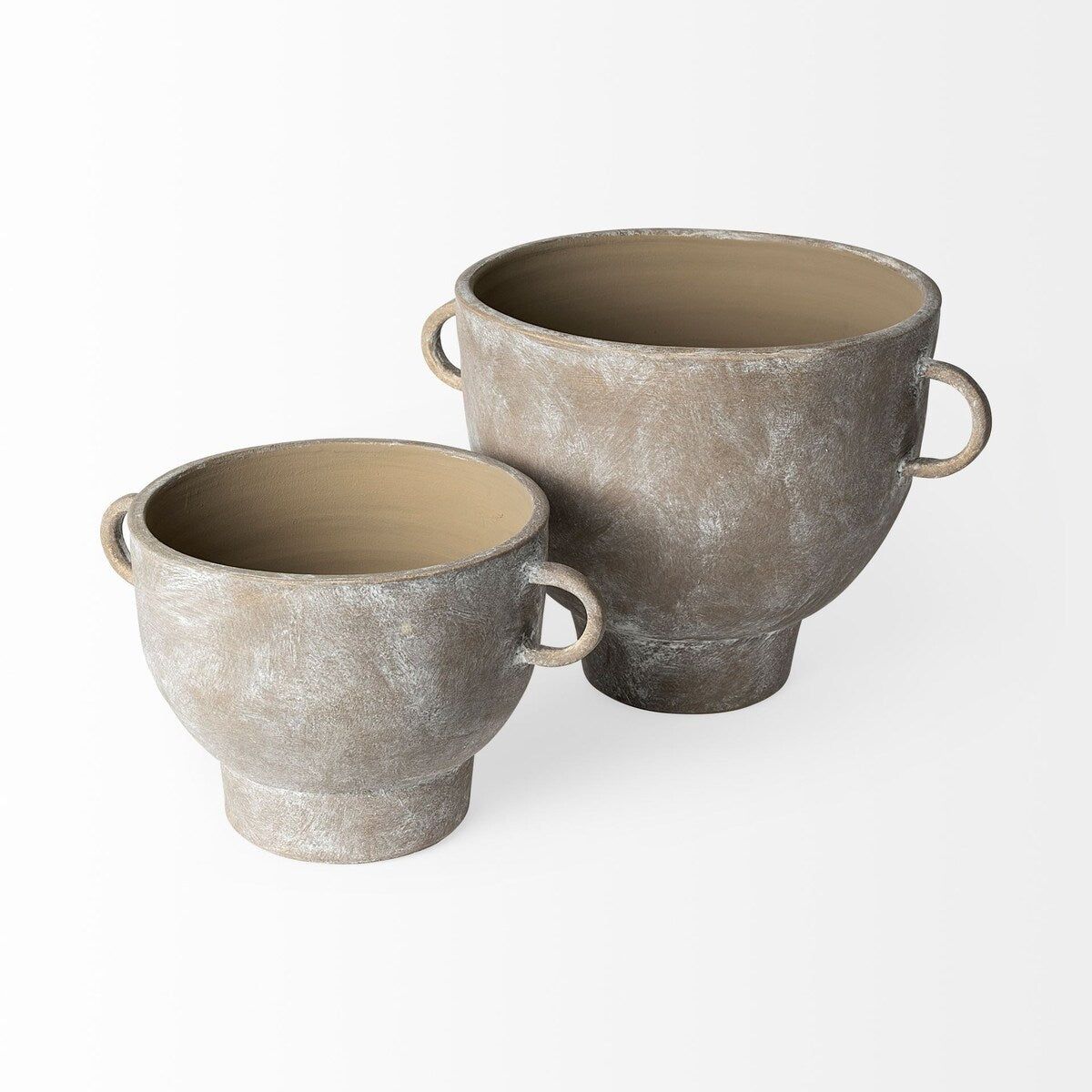 Rustic Organic Finish Whitewash Brown Ceramic Vase