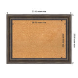 Rustic Pine Black Wood Framed Natural Corkboard Bulletin Board