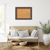 Rustic Pine Black Wood Framed Natural Corkboard Bulletin Board