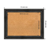 Rustic Pine Black Wood Framed Natural Corkboard Bulletin Board