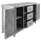 Rustic 35 x 59 Inch Pine Wood Rectangular Gray Sideboard by Studio 350