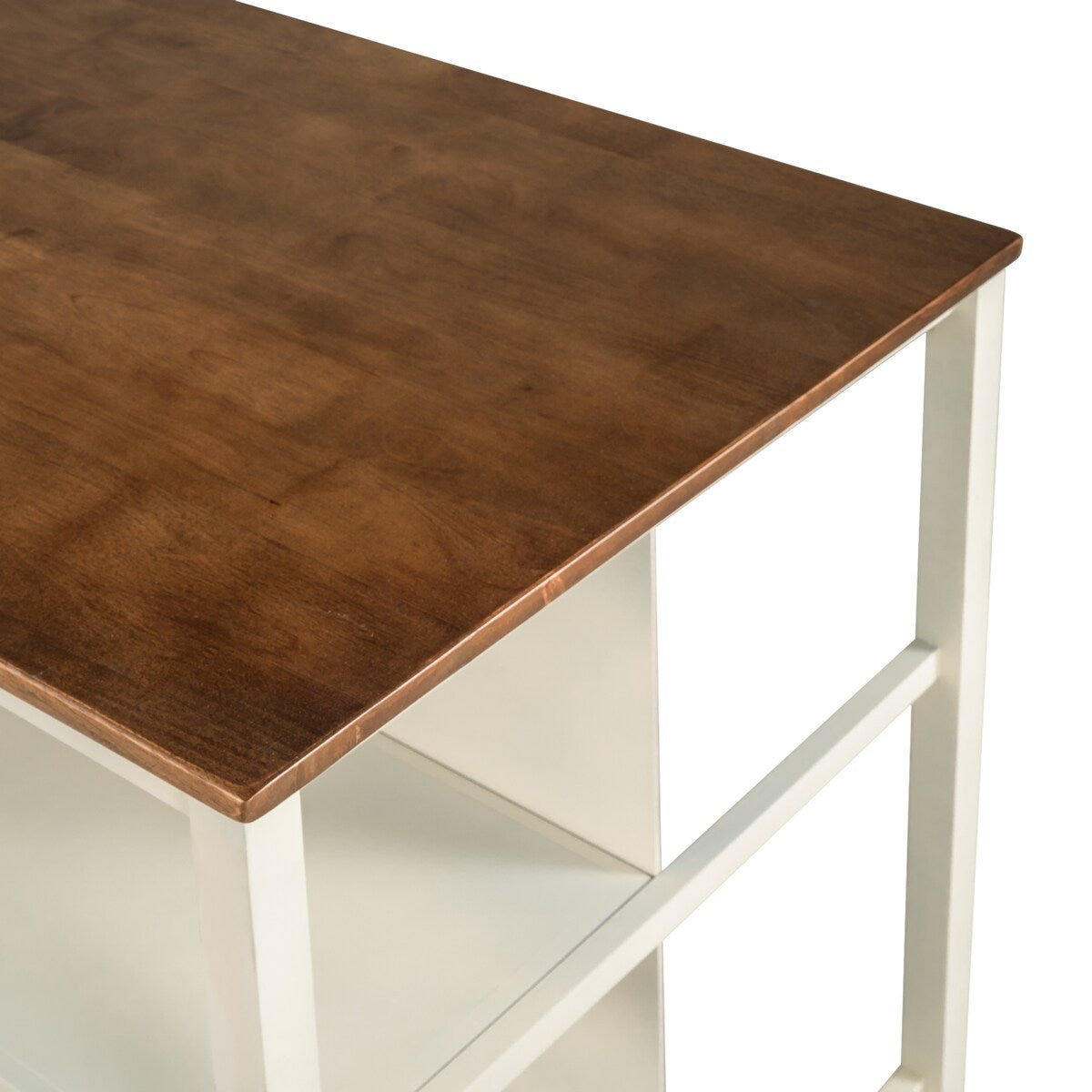 Rustic Stationary Kitchen Island Rubber Butcher Block Dining Table