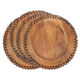 Rustic Stitched Edge Wood Charger (Set of 4)