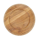 Rustic Stitched Edge Wood Charger (Set of 4)
