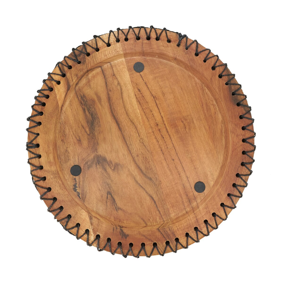 Rustic Stitched Edge Wood Charger (Set of 4)