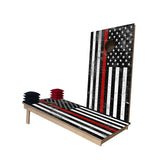 Rustic USA Thin Red Line Corn Hole Board Game Set