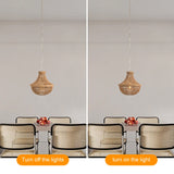 Rustic Woven Pendant Light Fixture Hanging Lamp