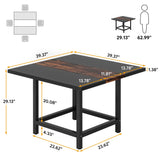 Rustic suqare dining kitchen room table for 4 ，dinner table for small space