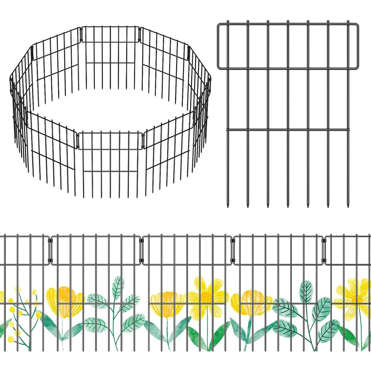 Rustproof Metal Wire Garden Border Fence, T Shape