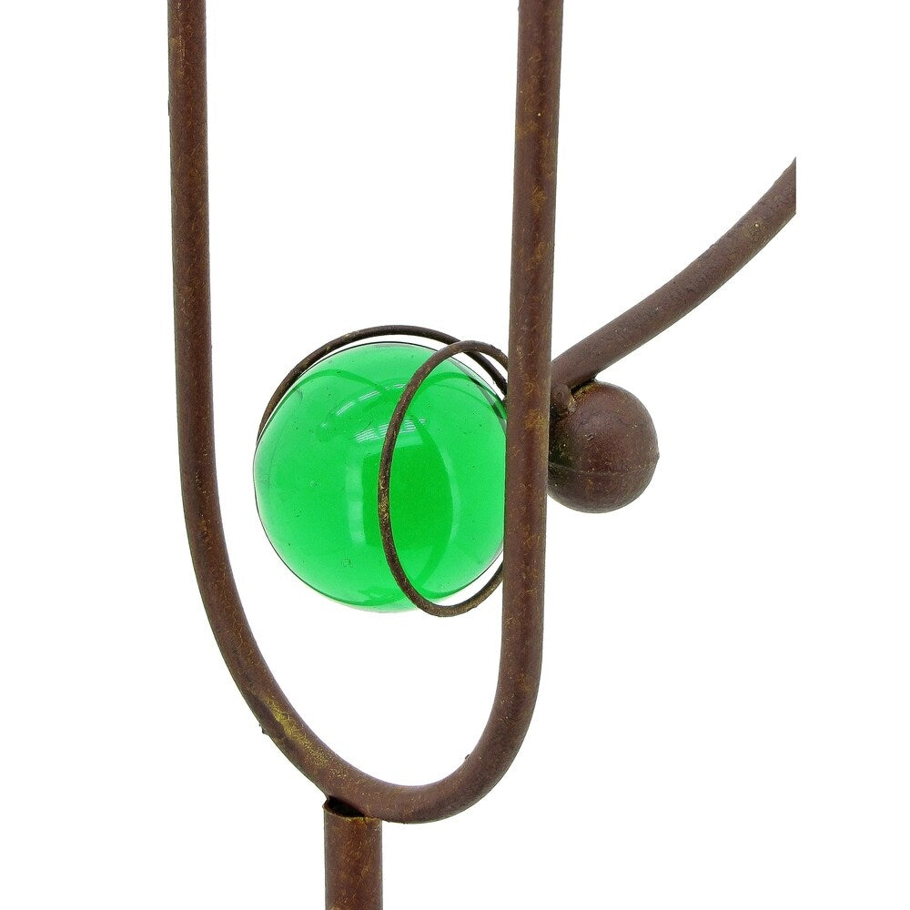 Rusty Bird Swing Stake with Glass Ball