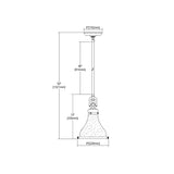 Rutherford 1-Light Mini Pendant in Polished Nickel with Seedy Glass