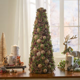 Christopher Knight Home Rutherford Pre-Decorated Pine Cone Artificial Tabletop Christmas Tree - Natural