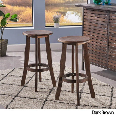Ruthie Backless Acacia Wood Barstool (Set of 2) by Christopher Knight Home