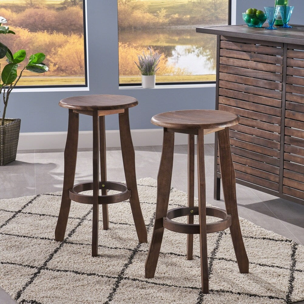Ruthie Backless Acacia Wood Barstool (Set of 2) by Christopher Knight Home