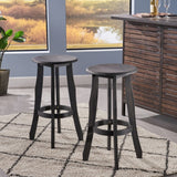 Ruthie Backless Acacia Wood Barstool (Set of 2) by Christopher Knight Home