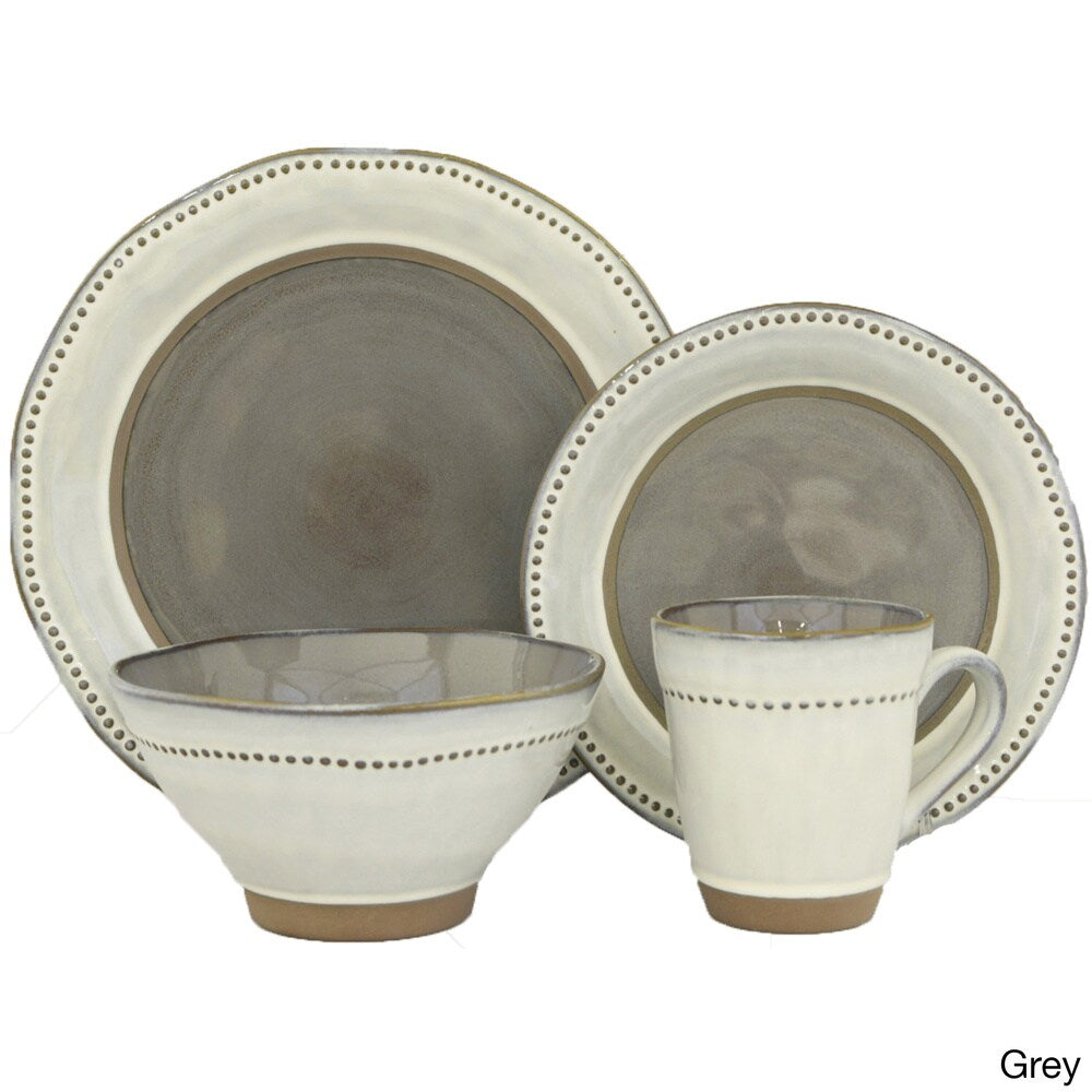 Ruvo 16-piece Blue/ Grey Stoneware Dinnerware Set (Service for 4)