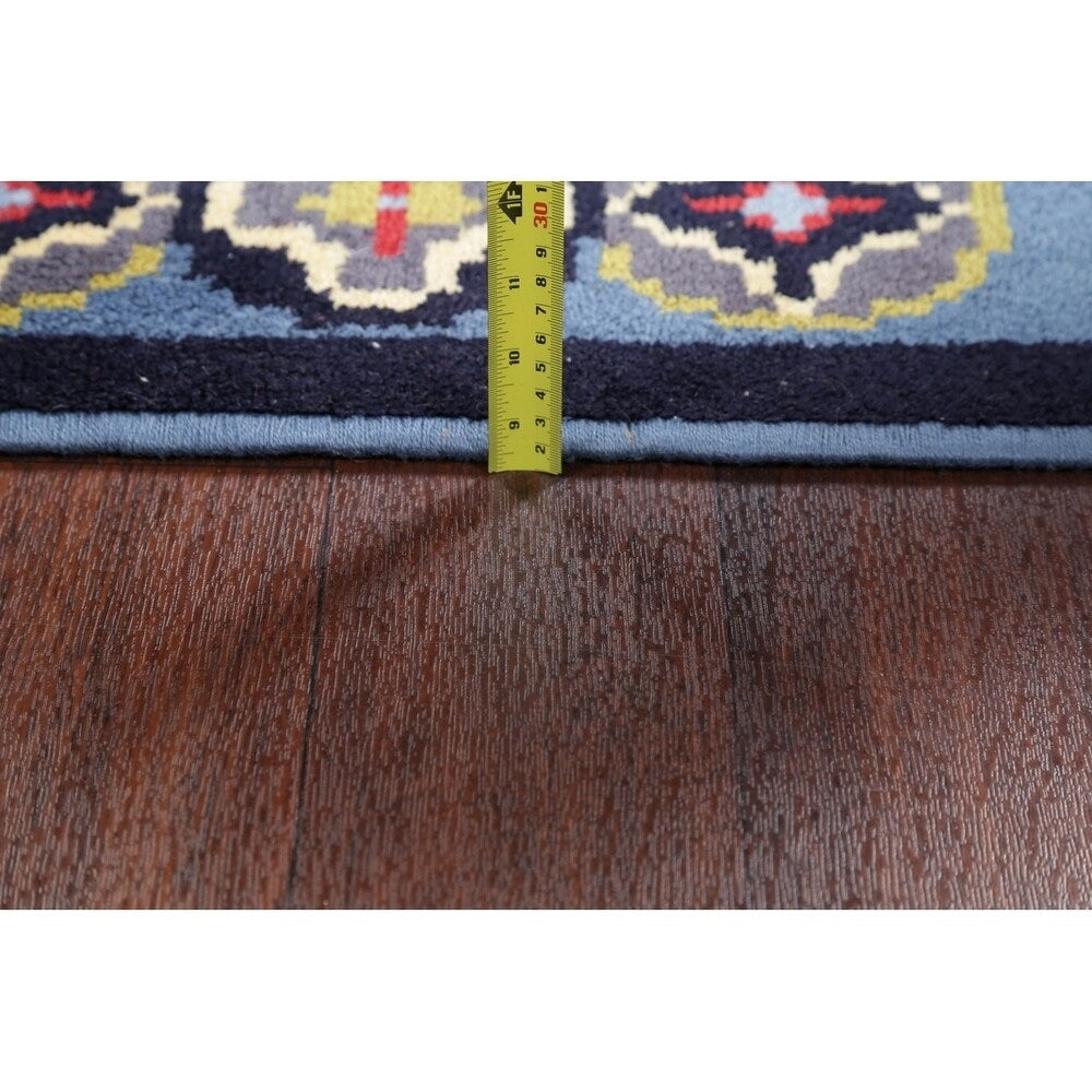 Rya Sweden Oriental Floral Area Rug Hand Knotted Wool Beige - 6'3" x 3'2" runner