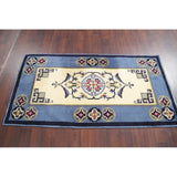 Rya Sweden Oriental Floral Area Rug Hand Knotted Wool Beige - 6'3" x 3'2" runner