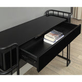 Furniture of America Ryan Industrial Black Metal 1-drawer Vanity Table