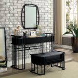 Furniture of America Ryan Industrial Black Metal 1-drawer Vanity Table