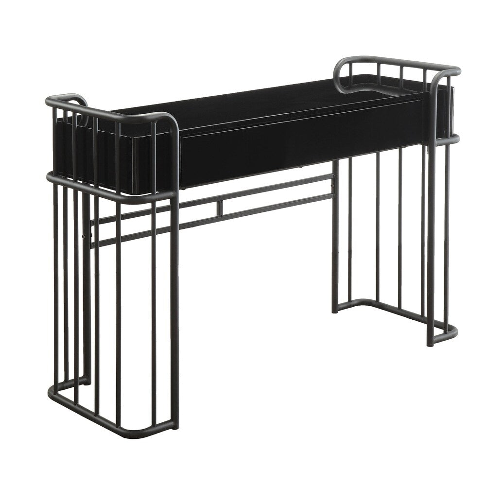 Furniture of America Ryan Industrial Black Metal 1-drawer Vanity Table