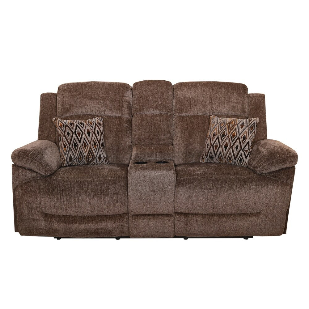 Ryder Cocoa 2-accent Pillow Dual Recliner Loveseat