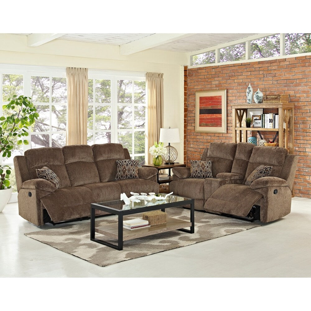 Ryder Cocoa 2-accent Pillow Dual Recliner Loveseat